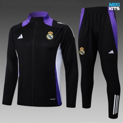 Chaqueta Chandal Real Madrid Niño 2025/26 negro/Violeta