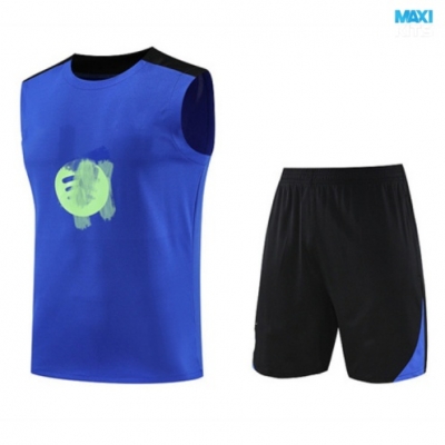 Camiseta futbol Entrenamiento Sin Mangas Barcelona + Pantalón Corto 2025/26 Azul/negro