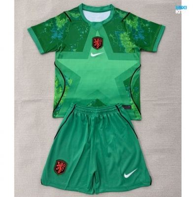 maxikits Camisetas de futbol Países Bajos Niño Manga Larga Verde 2026/27