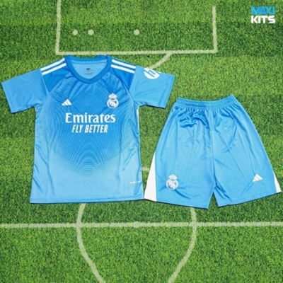 Camiseta futbol Real Madrid Niño Portero Azul 2025/26