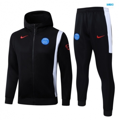 maxikits Chaqueta Chándal fútbol Con Capucha PSG Niño 2425 Negro k282