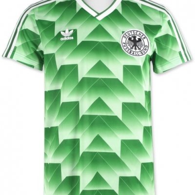 Camiseta futbol Retro Coupe du Monde Alemania Segunda Verde 1988-90