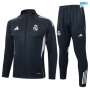 Chaqueta Chandal Real Madrid Niño 2025/26 Gris oscuro/Blanco