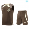 Camiseta futbol Entrenamiento Sin Mangas Corinthians + Pantalón Corto 2024/25 marrón