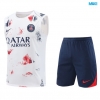 Camiseta futbol Entrenamiento Sin Mangas Paris PSG + Pantalón Corto 2024/25 Blanco
