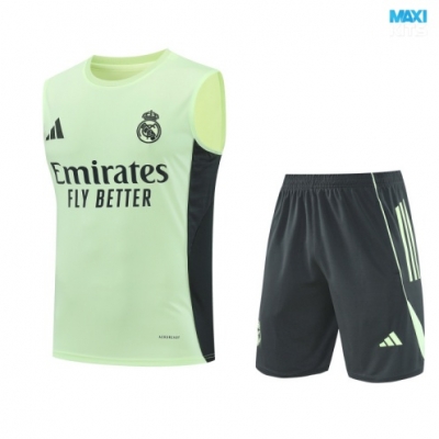 Camiseta futbol Entrenamiento Sin Mangas Real Madrid + Pantalón Corto 2025/26 verde/Azul marino