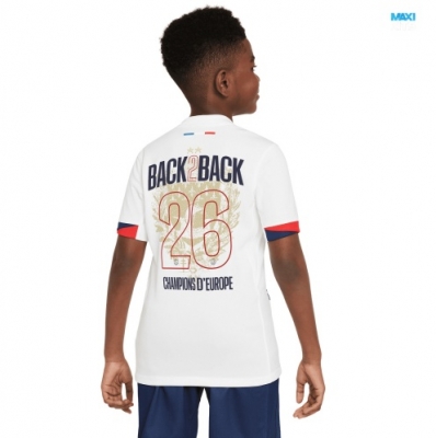 maxikits Camisetas de futbol PSG Niño Segunda 2025 2 estrellas Campeones de Europa 2025