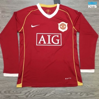 Camiseta futbol Retro Manchester United Primera Manga Larga 2006-07