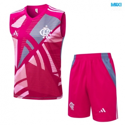Camiseta futbol Entrenamiento Sin Mangas Flamengo + Pantalón Corto 2025/26 rojo