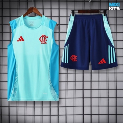 Camiseta futbol Entrenamiento Sin Mangas Flamengo + Pantalón Corto 2025/26 Azul claro