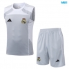 Camiseta futbol Entrenamiento Sin Mangas Real Madrid + Pantalón Corto 2025/26 Gris/Blanco