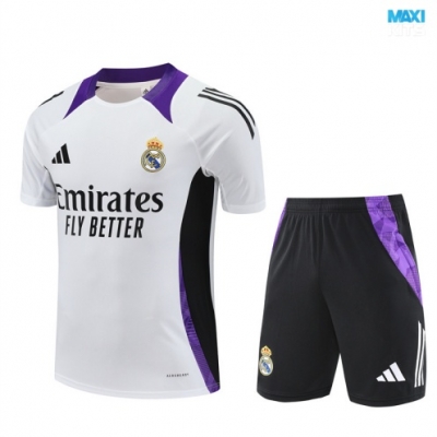 Camiseta futbol Real Madrid + Pantalón Corto 2025/26 Blanco/Violeta