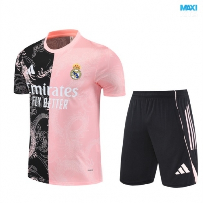 Camiseta futbol Real Madrid Niño + Pantalón Corto 2025/26 negro/Rosa