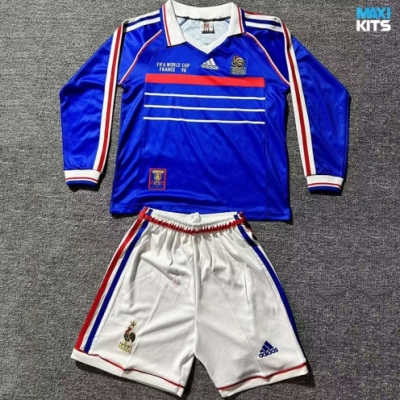 Camiseta futbol Retro Francia Niño Primera Manga Larga 1998
