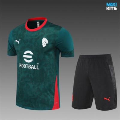 Camiseta futbol AC Milan Niño + Pantalón Corto 2025/26 verde/negro/rojo