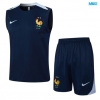 Camiseta futbol Entrenamiento Sin Mangas Francia + Pantalón Corto 2024/25 azul real