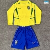 Camiseta futbol Retro Brasil Niño Primera Manga Larga 2002