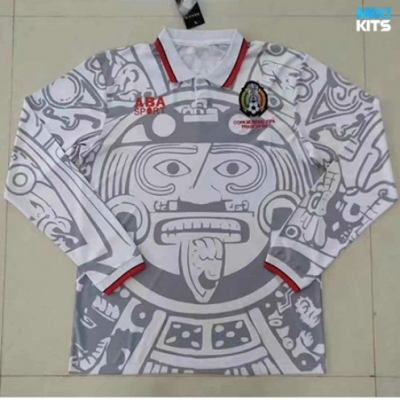 Camiseta futbol Retro México Segunda Blanco Manga Larga 1998