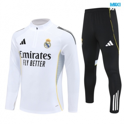 Chandal Real Madrid 2025/26 Blanco/negro/amarillo