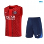Camiseta futbol Entrenamiento Sin Mangas PSG + Pantalón Corto 2025/26 rojo/Azul marino