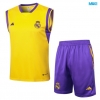 Camiseta futbol Entrenamiento Sin Mangas Real Madrid + Pantalón Corto 2024/25 amarillo