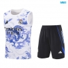 Camiseta futbol Entrenamiento Sin Mangas Real Madrid + Pantalón Corto 2025/26 Blanco/negro/Azul