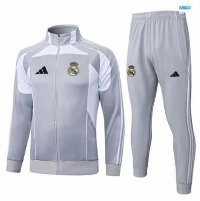 maxikits Chaqueta Chándal fútbol Real Madrid 2026/27 Gris/Blanco k176