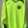 Camiseta futbol Retro Barcelona Segunda Manga Larga Verde 2005-06