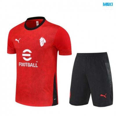 Camiseta futbol AC Milan + Pantalón Corto 2025/26 rojo/negro
