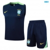 Camiseta futbol Entrenamiento Sin Mangas Brasil + Pantalón Corto 2024/25 Azul marino