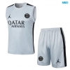 Camiseta futbol Entrenamiento Sin Mangas Paris PSG + Pantalón Corto 2024/25 gris