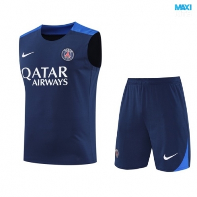 Camiseta futbol Entrenamiento Sin Mangas PSG + Pantalón Corto 2025/26 Azul claro