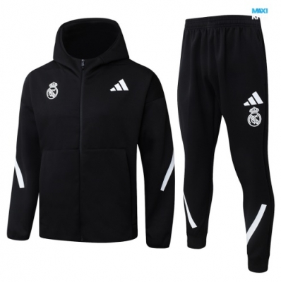 maxikits Chaqueta Chándal fútbol Con Capucha Real Madrid 2026/27 Negro k163