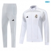 Chaqueta Chandal Real Madrid 2025/26 Blanco/Gris claro