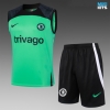 Camiseta futbol Entrenamiento Sin Mangas Chelsea + Pantalón Corto 2024/25 verde
