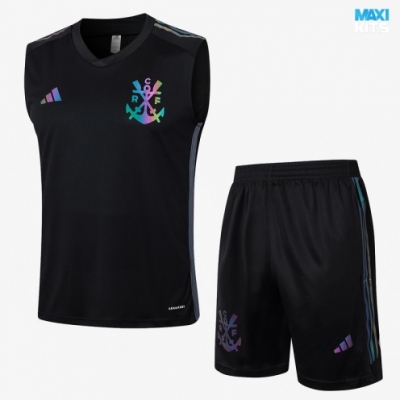 Camiseta futbol Entrenamiento Sin Mangas Flamengo + Pantalón Corto 2024/25 negro