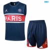 Camiseta futbol Entrenamiento Sin Mangas Paris PSG + Pantalón Corto 2024/25 azul real