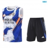 Camiseta futbol Entrenamiento Sin Mangas Real Madrid + Pantalón Corto 2025/26 Blanco/negro/Azul