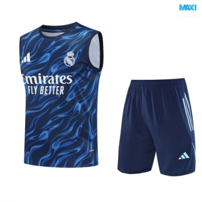 Camiseta futbol Entrenamiento Sin Mangas Real Madrid + Pantalón Corto 2025/26 Azul marino