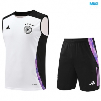 Camiseta futbol Entrenamiento Sin Mangas Alemania + Pantalón Corto 2024/25 Blanco