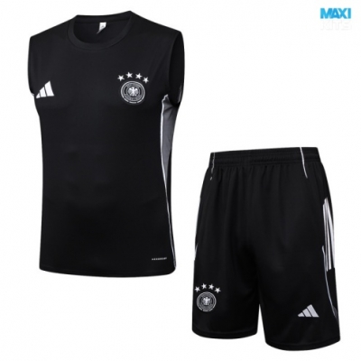 Camiseta futbol Entrenamiento Sin Mangas Alemania + Pantalón Corto 2025/26 negro/Gris
