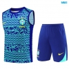 Camiseta futbol Entrenamiento Sin Mangas Brasil + Pantalón Corto 2024/25 Azul