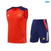 Camiseta futbol Entrenamiento Sin Mangas España + Pantalón Corto 2024/25 rojo