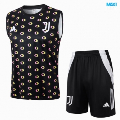 Camiseta futbol Entrenamiento Sin Mangas Juventus + Pantalón Corto 2024/25 negro