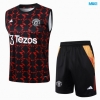 Camiseta futbol Entrenamiento Sin Mangas Manchester United + Pantalón Corto 2024/25 negro
