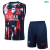 Camiseta futbol Entrenamiento Sin Mangas Paris PSG + Pantalón Corto 2024/25 Azul marino