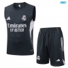 Camiseta futbol Entrenamiento Sin Mangas Real Madrid + Pantalón Corto 2025/26 Gris oscuro/Blanco