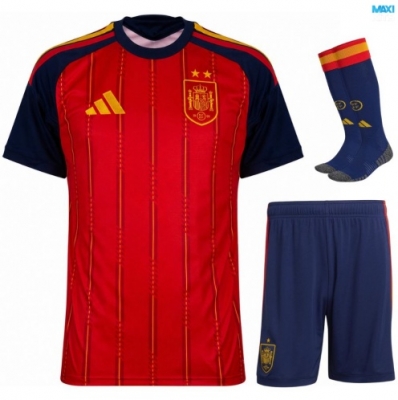 Maxikits Hacer Camiseta de futbol Espana Niño Primera 2 estrellas 2026/27 por mayor