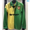 Camiseta futbol Retro Manchester United Manga Larga Amarillo/Verde 1992-94