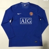 Camiseta futbol Retro Manchester United Manga Larga Segunda Azul 2007-08